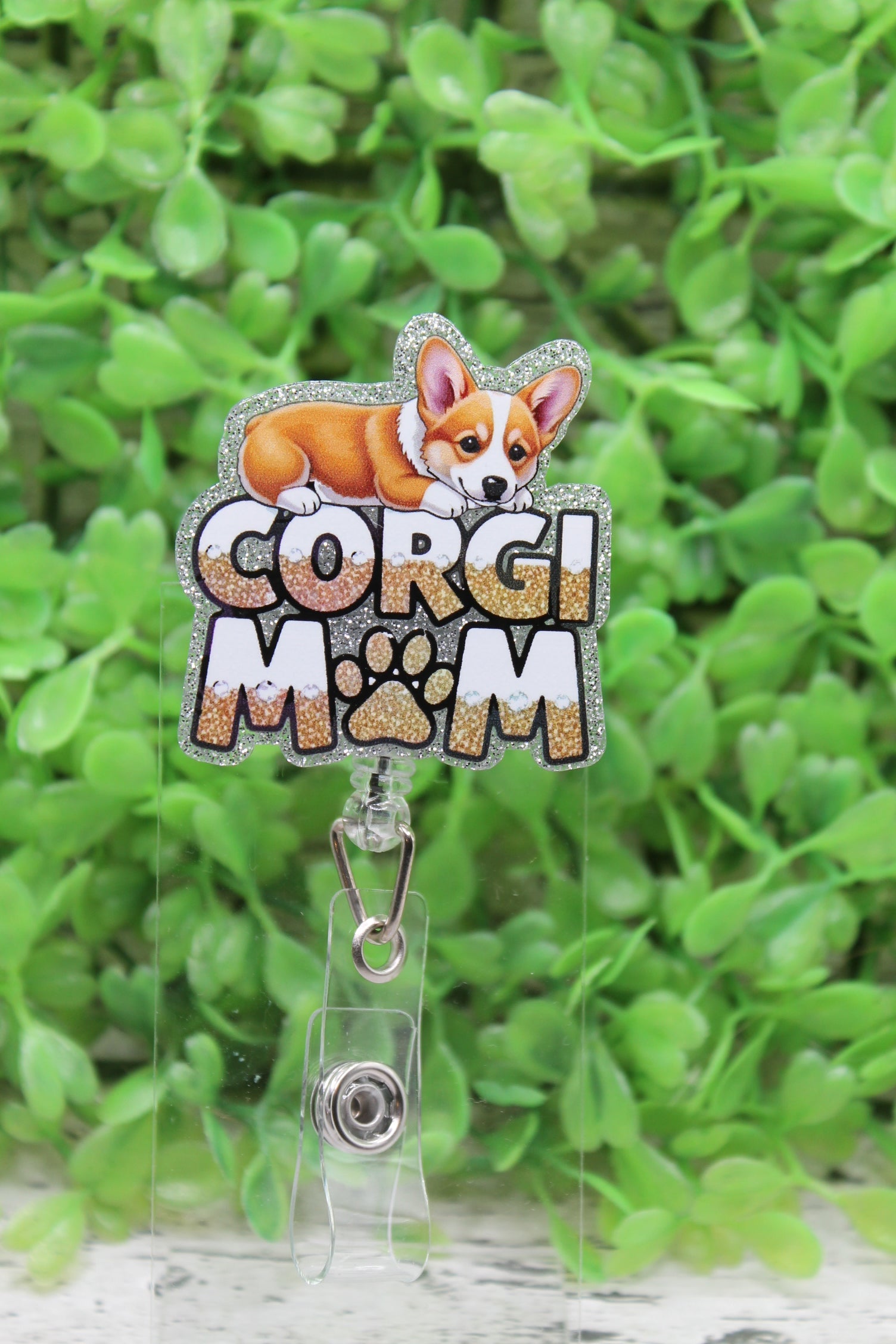 Corgi Mom Badge Reel