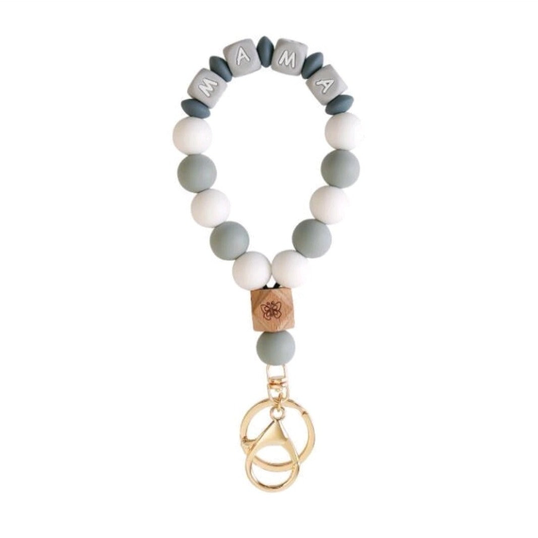 Mama Butterfly Bracelet Keychain Silicone Beaded Accessory