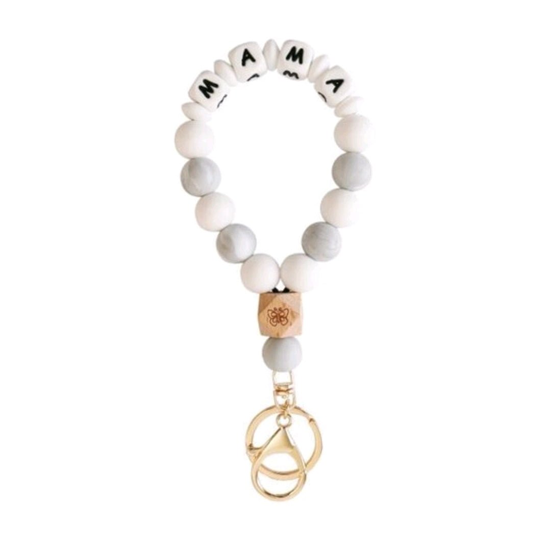 Mama Butterfly Bracelet Keychain Silicone Beaded Accessory