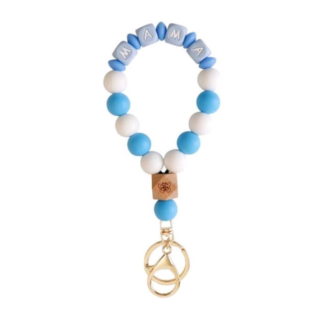 Mama Butterfly Bracelet Keychain Silicone Beaded Accessory