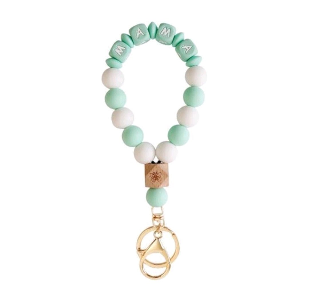 Mama Butterfly Bracelet Keychain Silicone Beaded Accessory